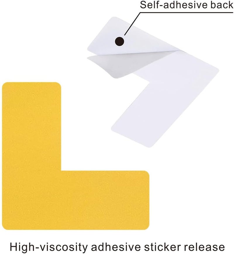 Beiyier 100 Pack 5s Location Marking Corner, 2x2x0.8 Inch Durable L Shaped Workplace Graphical Floor Organization Marker for Office Desk Table Top, Warehouse Floor (Yellow) - Image 3